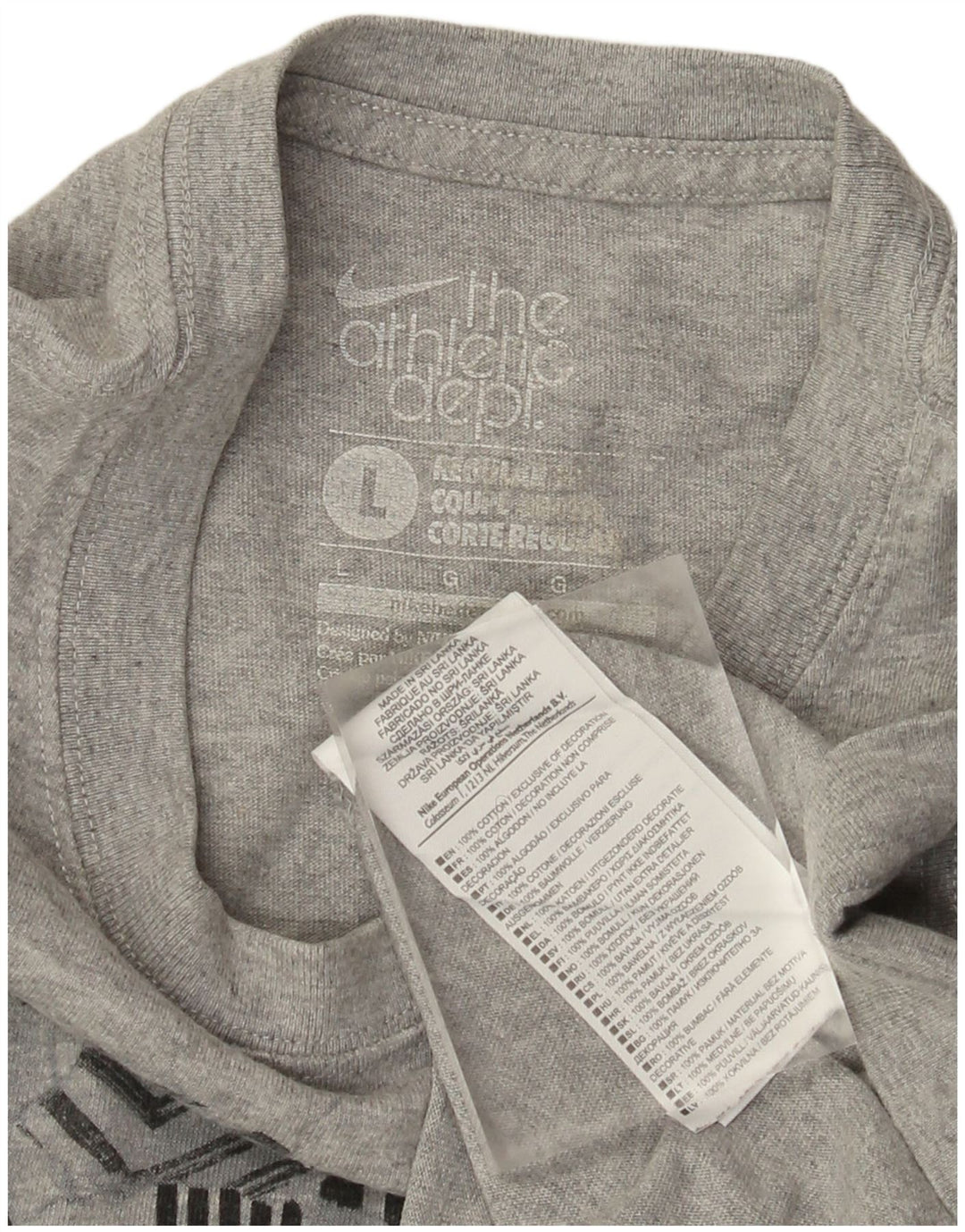 Ανδρικό μπλουζάκι με γραφικό κανονική εφαρμογή Nike, μεγάλο γκρι βαμβακερό