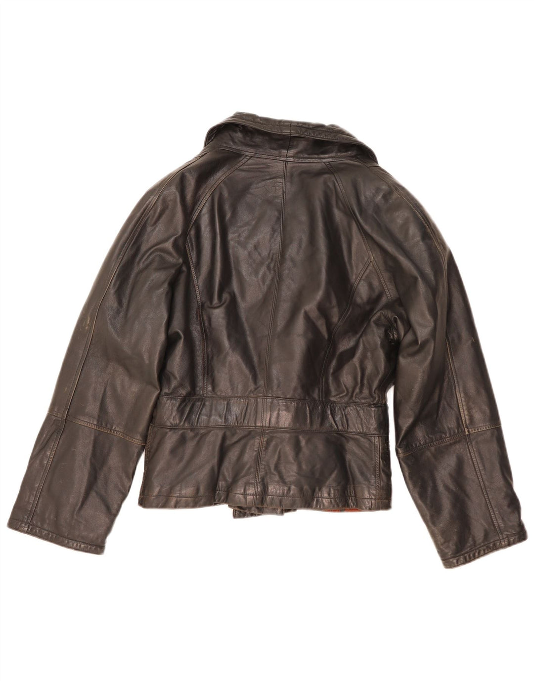 Vintage Γυναικείο Δερμάτινο Μπουφάν UK 14 Medium Black Leather