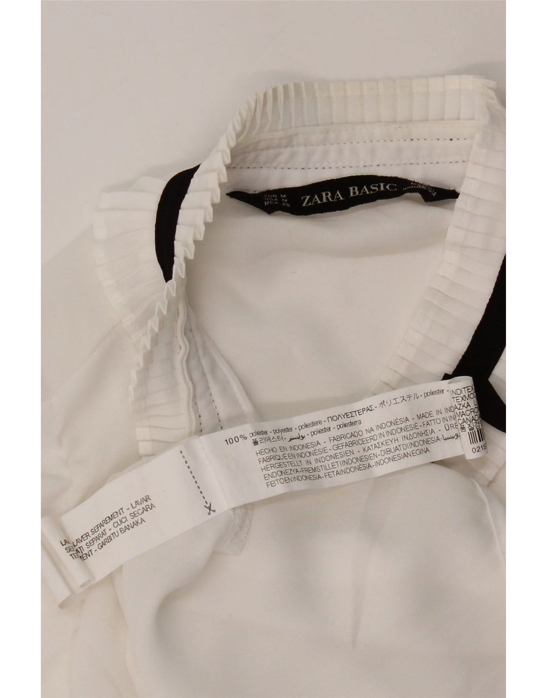 Zara Γυναικείο Πουκάμισο 3/4 Μπλούζα UK 14 Μεσαίο Λευκό Πολυεστέρας