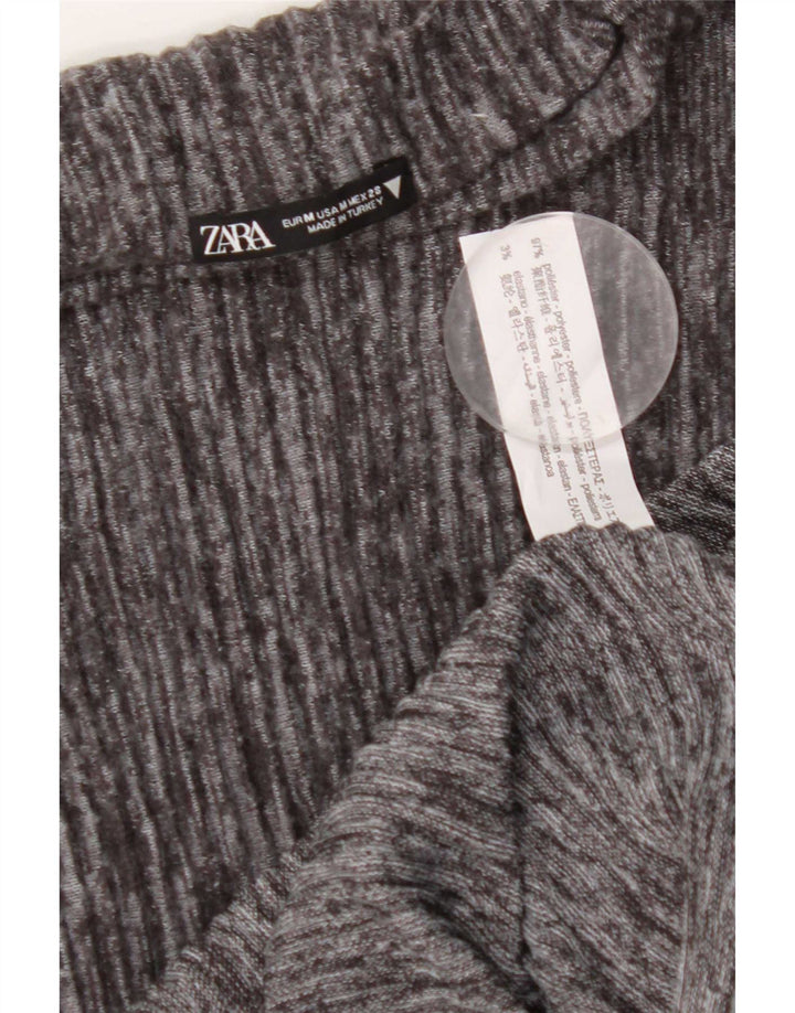 Zara Γυναικείο Αμάνικο Maxi Φόρεμα UK 12 Medium Grey Polyester