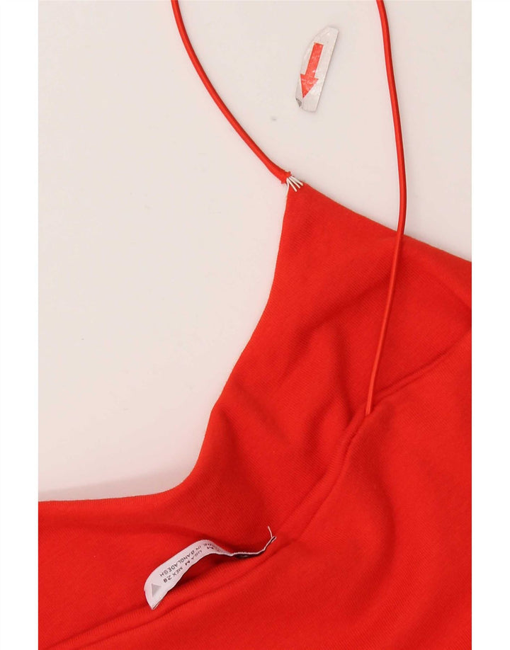 Zara Γυναικείο Slip Dress UK 12 μεσαίο κόκκινο βαμβακερό
