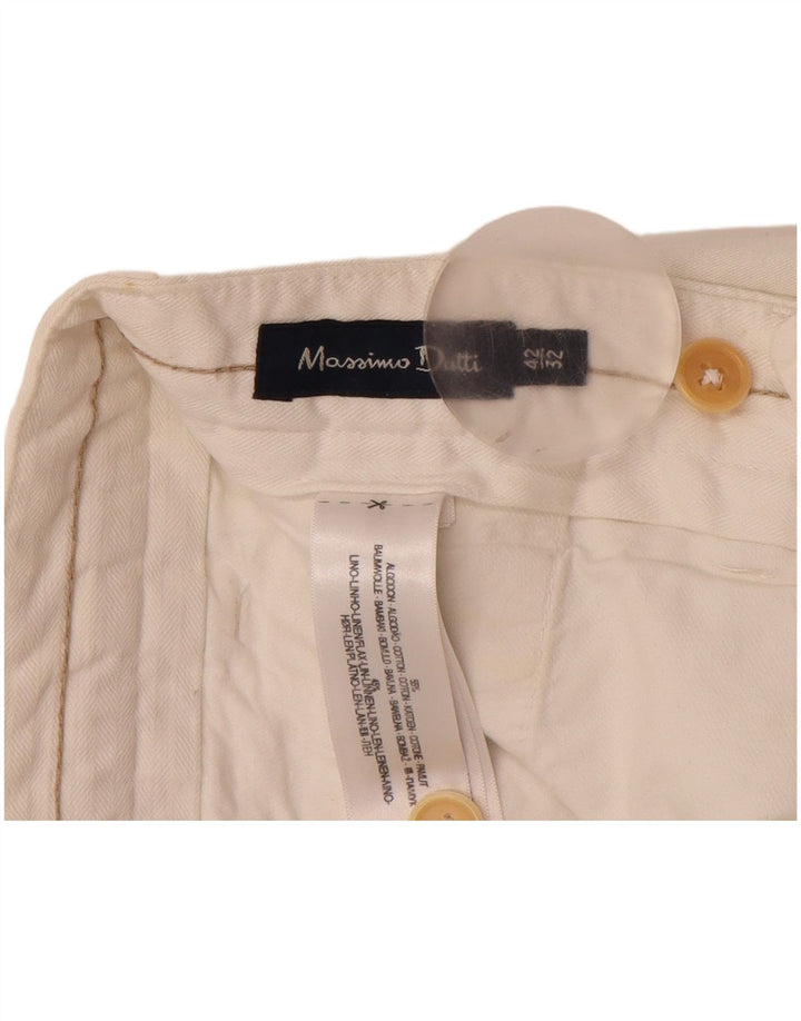 MASSIMO DUTTI Ανδρικό ίσιο παντελόνι EU 42 Large W32 L32 Off White