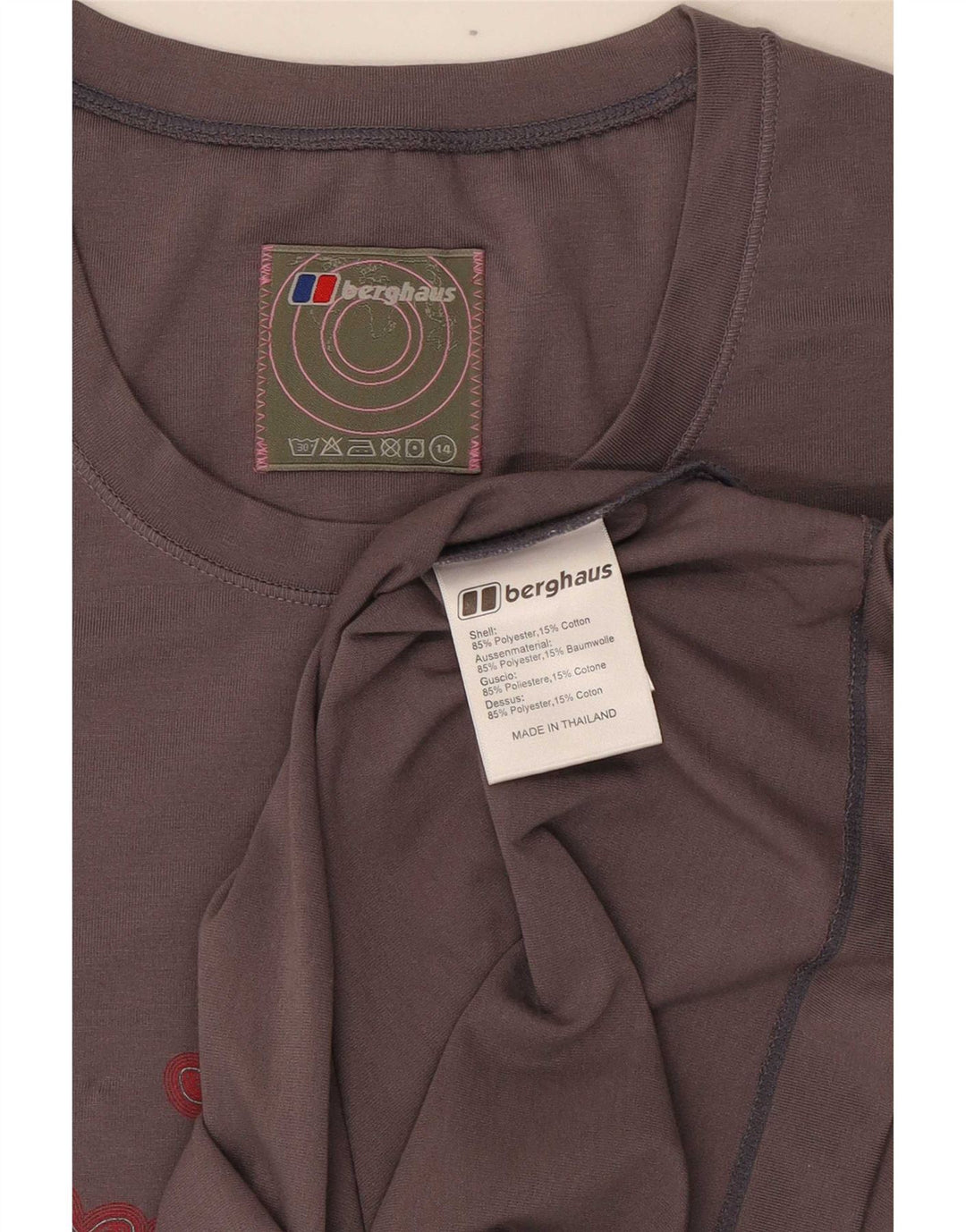 Γυναικείο γραφικό μπλουζάκι Berghaus Top UK 14 Medium Grey Polyester