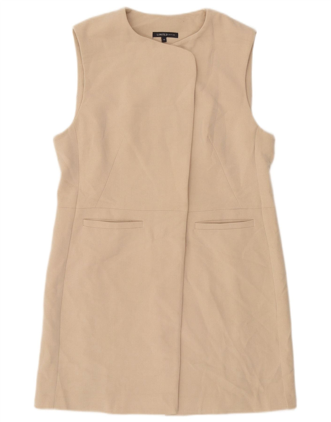 Marks & Spencer Γυναικείο αμάνικο σακάκι μακρόστενο UK 10 Small Beige