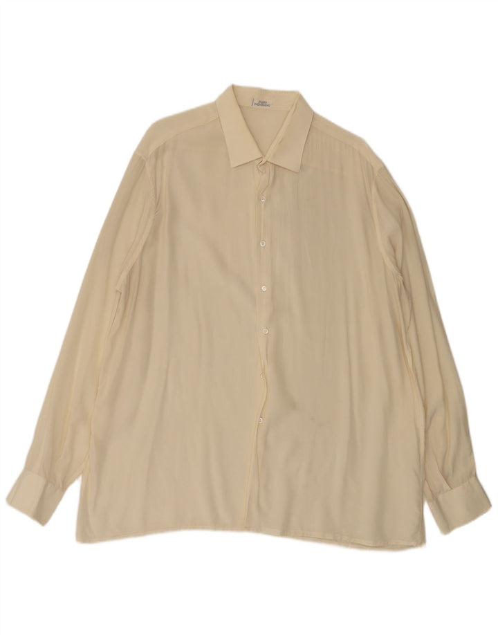 Ανδρικό πουκάμισο Fabio Inghirami XL Off White Silk