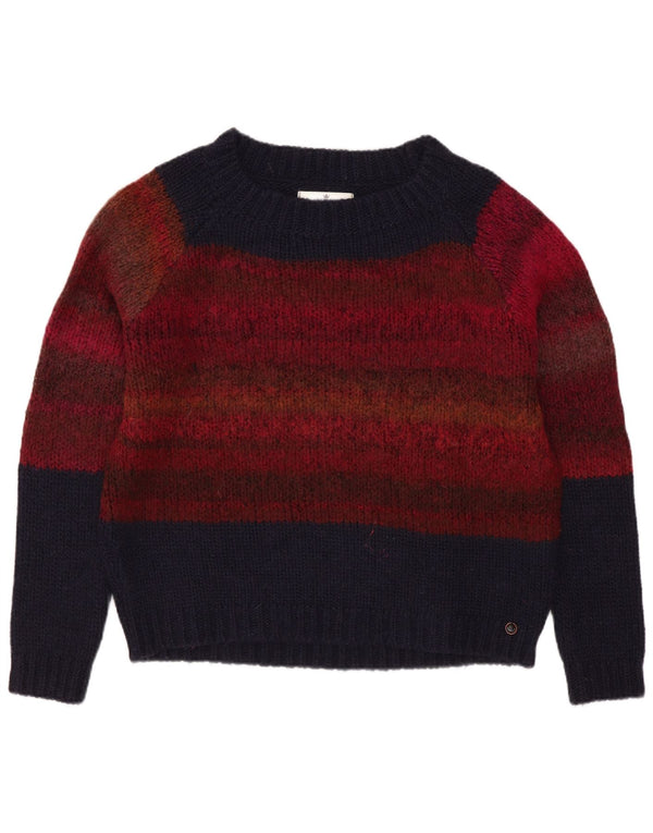 Replay γυναικείο πουλόβερ με λαιμό σκάφος UK 10 Small Navy Blue Colourblock