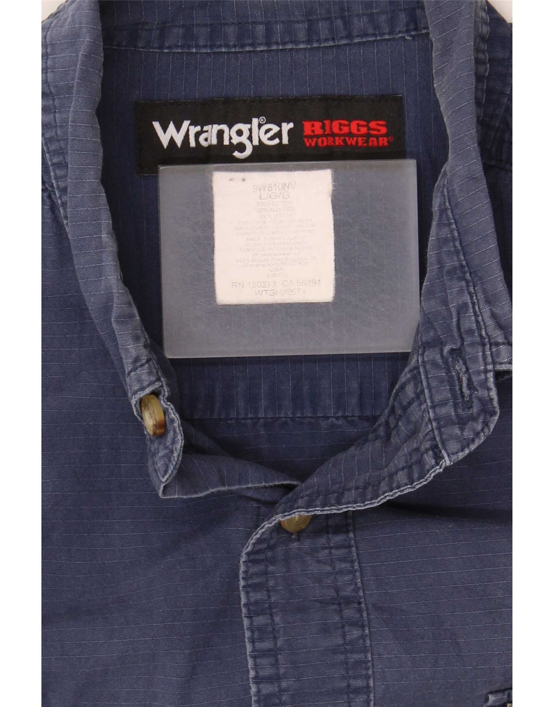 Ανδρικό κοντομάνικο πουκάμισο Wrangler μεγάλο μπλε ναυτικό βαμβακερό