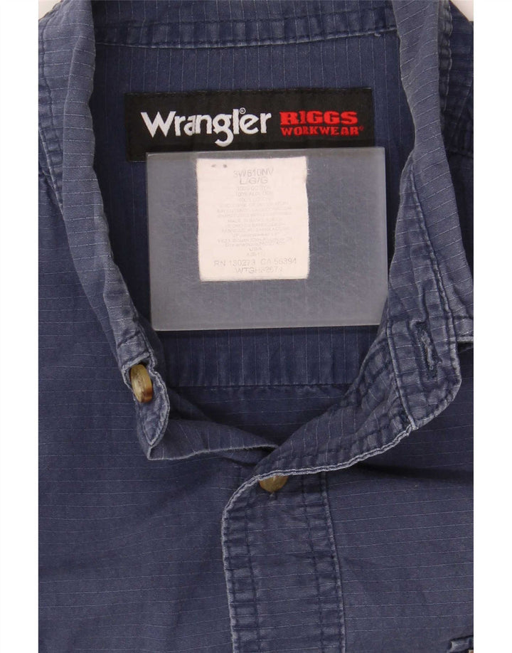 Ανδρικό κοντομάνικο πουκάμισο Wrangler μεγάλο μπλε ναυτικό βαμβακερό