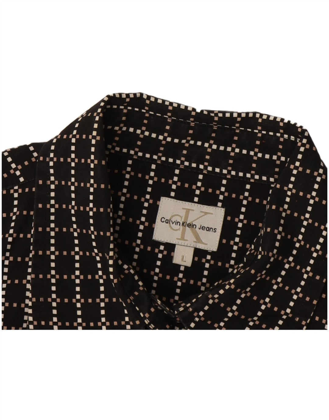 Calvin Klein Jeans Ανδρικό πουκάμισο μεγάλο μαύρο γεωμετρικό