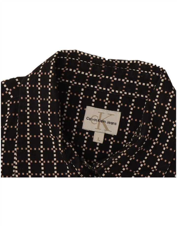 Calvin Klein Jeans Ανδρικό πουκάμισο μεγάλο μαύρο γεωμετρικό