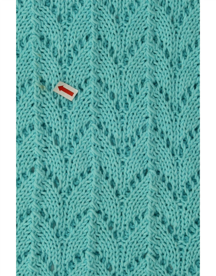 VINTAGE Womens Boat Neck Jumper Sweater UK 12 Medium Turquoise Vintage Vintage and Second-Hand Vintage from Messina Hembry 