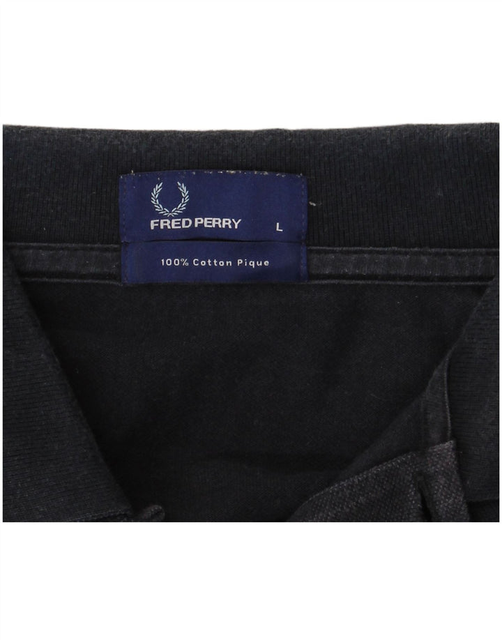 FRED PERRY Ανδρικό πουκάμισο polo μεγάλο μπλε ναυτικό βαμβακερό