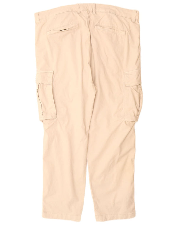 Zara Ανδρικό κωνικό παντελόνι Cargo EU 46 XL W38 L30 από λευκό βαμβακερό