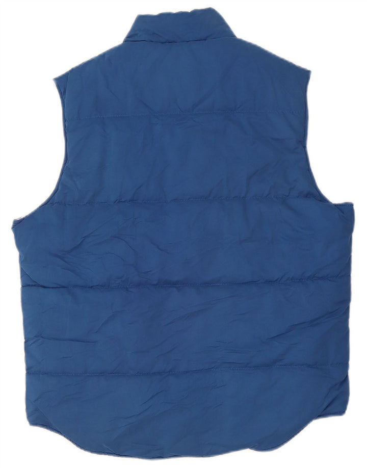 ZARA Mens Padded Reversible Gilet UK 38 Medium Blue Colourblock Polyester