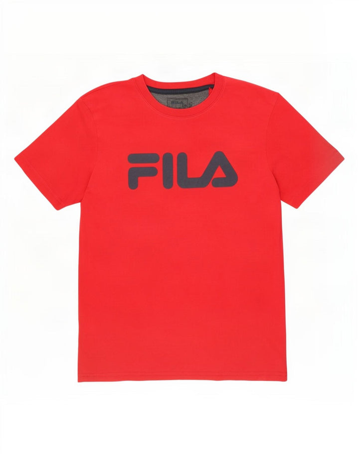 Ανδρικό γραφικό T-Shirt Fila Top Μεσαίο κόκκινο βαμβακερό