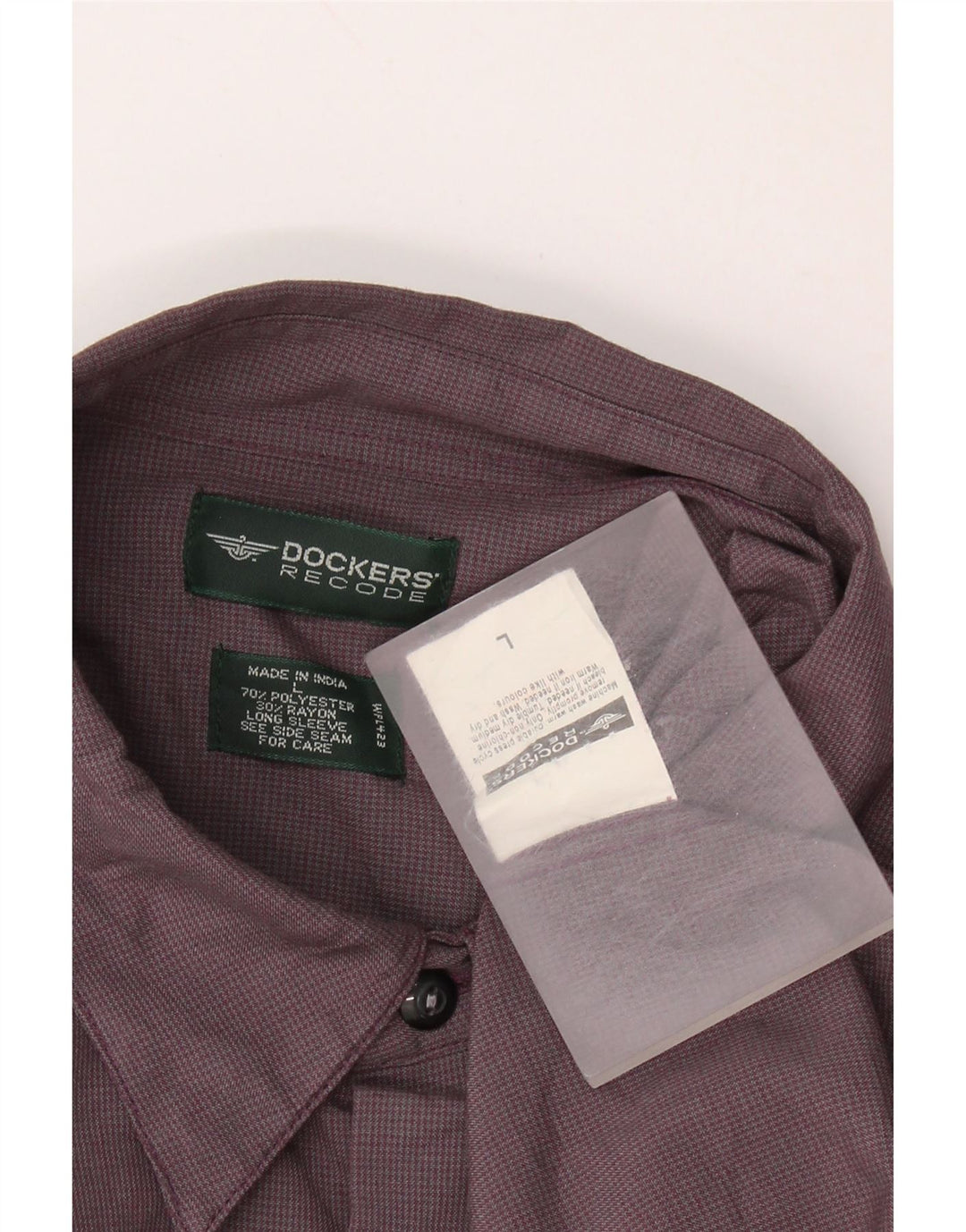 DOCKERS Ανδρικό φανελένιο πουκάμισο Μεγάλο Μωβ Houndstooth Πολυεστέρας