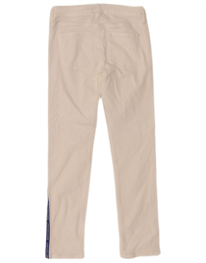 Γυναικείο γραφικό Skinny τζιν MOSCHINO W26 L26 Λευκό