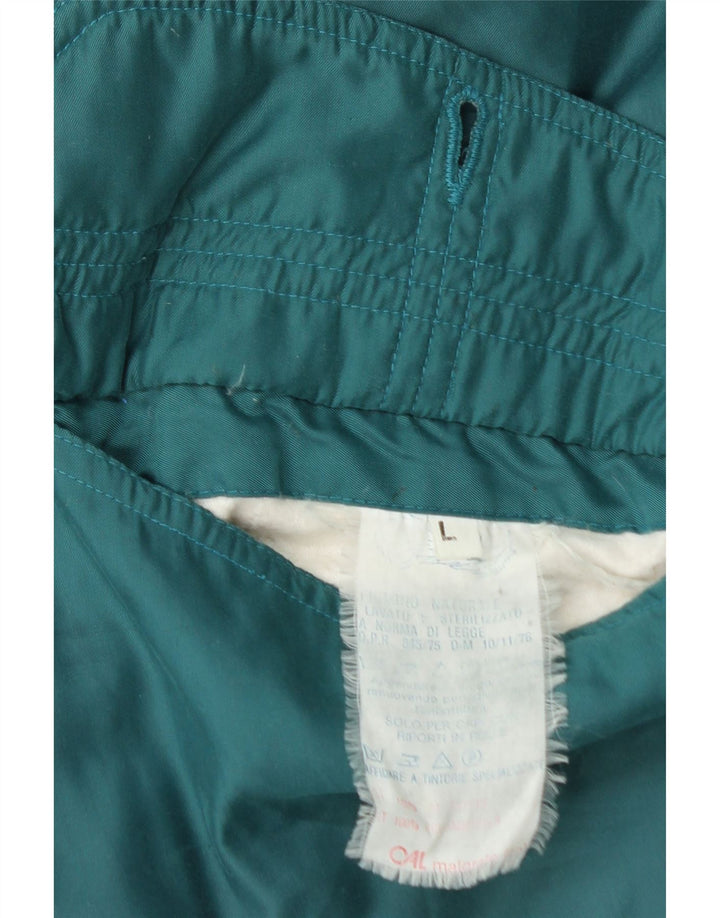 VINTAGE Γυναικείο υπερμεγέθη γραφικό αναστρέψιμο μπουφάν UK 16 μεγάλο τιρκουάζ