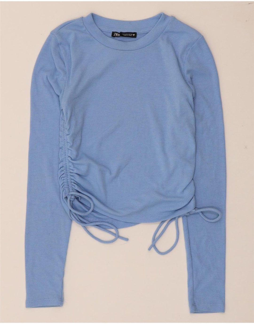 Zara Γυναικείο Crop Top Μακρυμάνικο UK 8 Small Blue