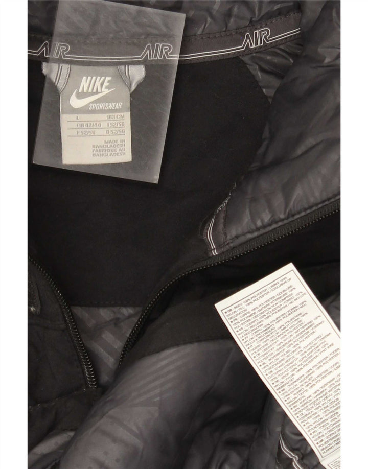 Ανδρικό μπουφάν Nike με κουκούλα με επένδυση UK 42/44 μεγάλο μαύρο πολυεστέρα