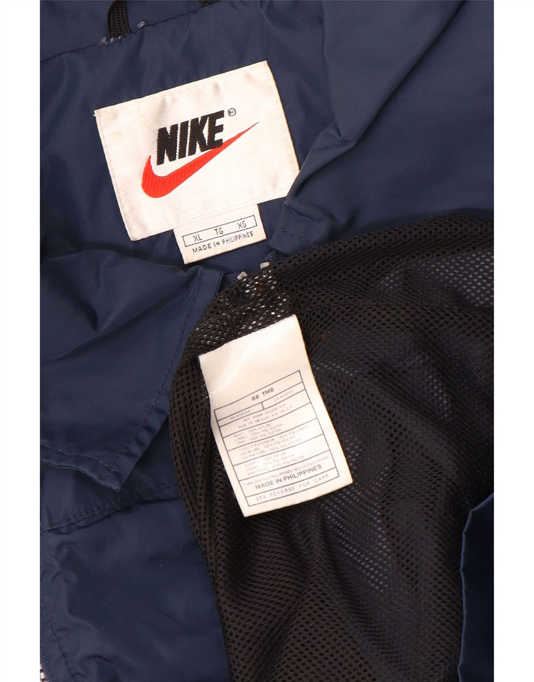 Nike Ανδρικό μπουφάν βροχής UK 42 XL Navy Blue ριγέ νάιλον