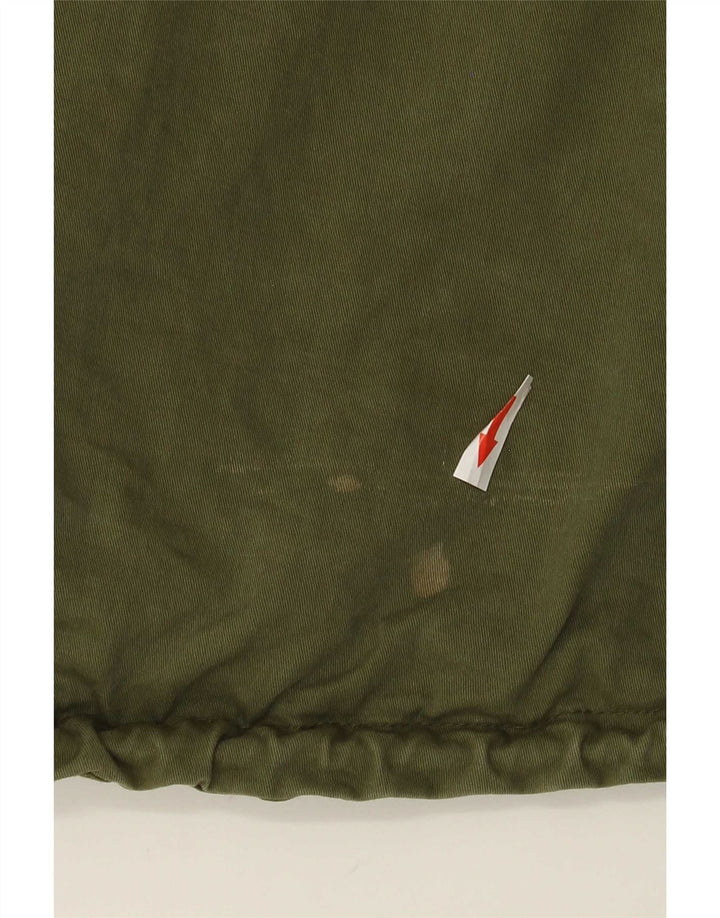 Zara Γυναικείο Graphic Oversized Bomber Jacket UK 14 Medium Khaki Cotton