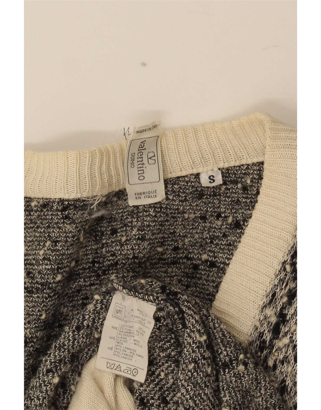 Ανδρικό πουλόβερ Valentino Cardigan Small Grey Check Cotton