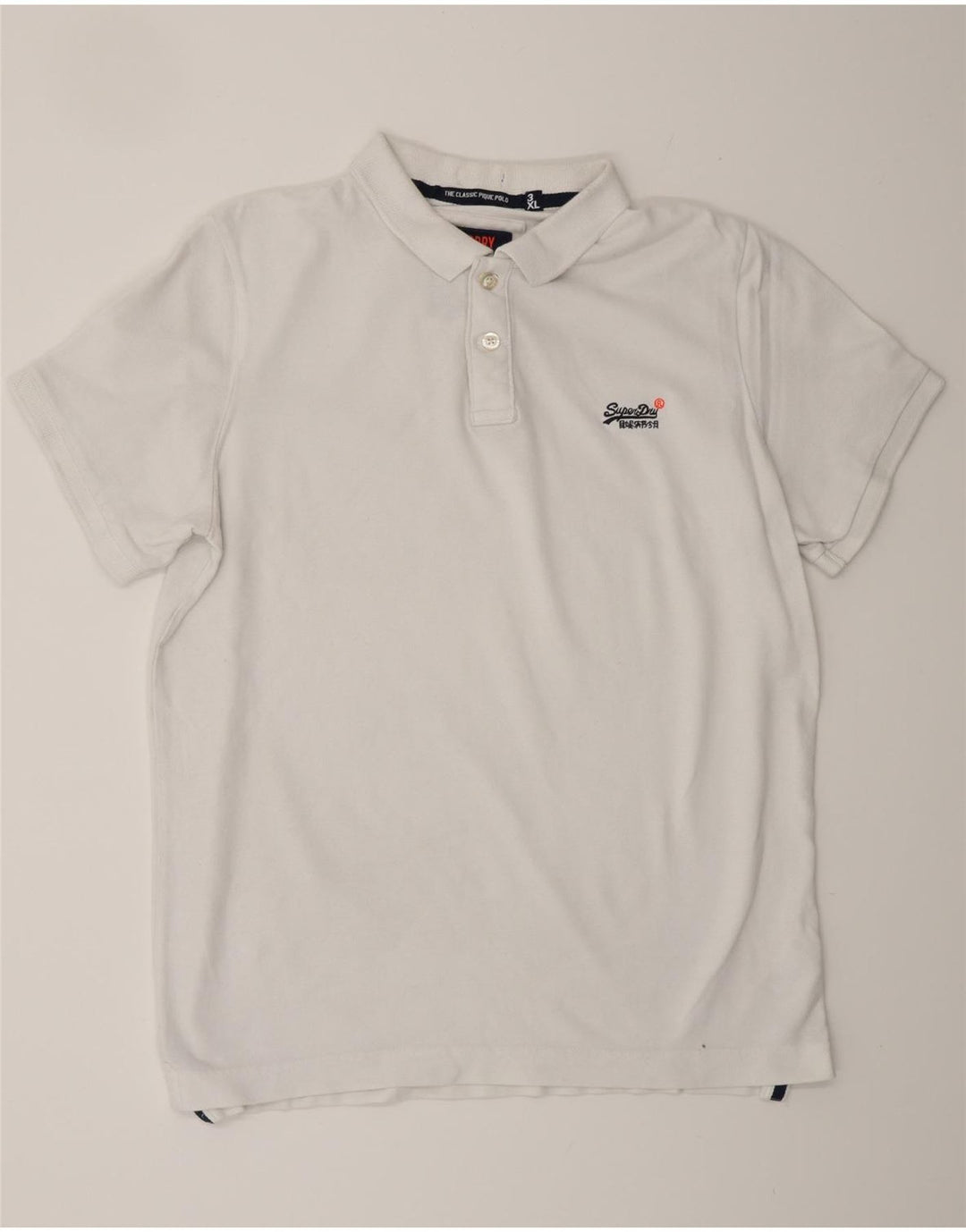 Ανδρικό πουκάμισο SUPERDRY Classic Fit Polo 3XL Λευκό βαμβακερό