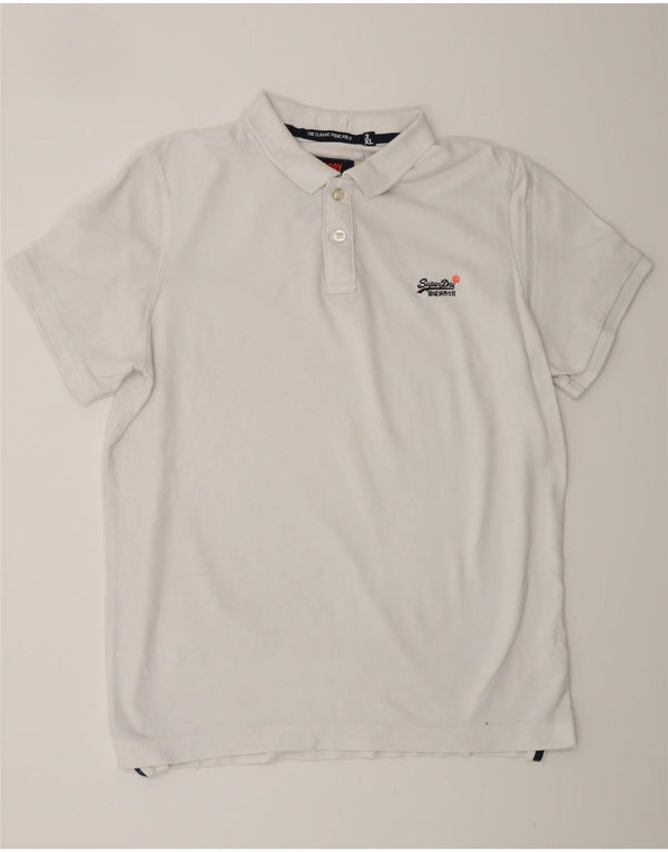 Ανδρικό πουκάμισο SUPERDRY Classic Fit Polo 3XL Λευκό βαμβακερό