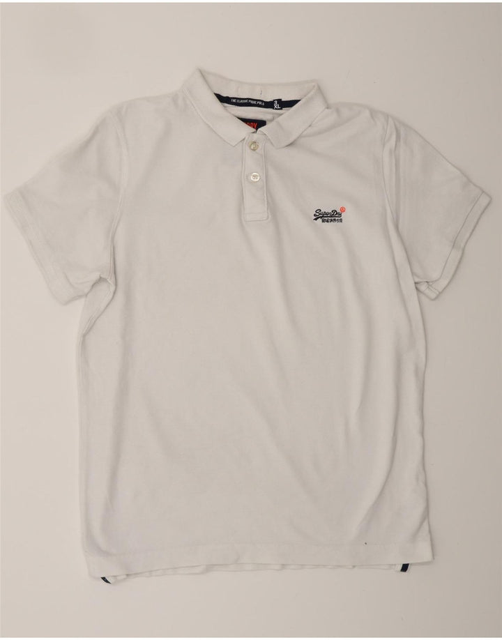 Ανδρικό πουκάμισο SUPERDRY Classic Fit Polo 3XL Λευκό βαμβακερό