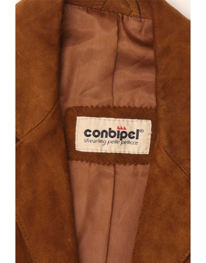 Conbipel Γυναικείο Suede Jacket IT 42 Medium Beige Leather ψαροκόκαλο