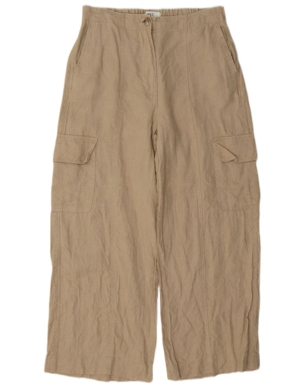 Marks & Spencer Γυναικείο Φαρδύ Παντελόνι Cargo UK 10 Small W27 L27 Beige