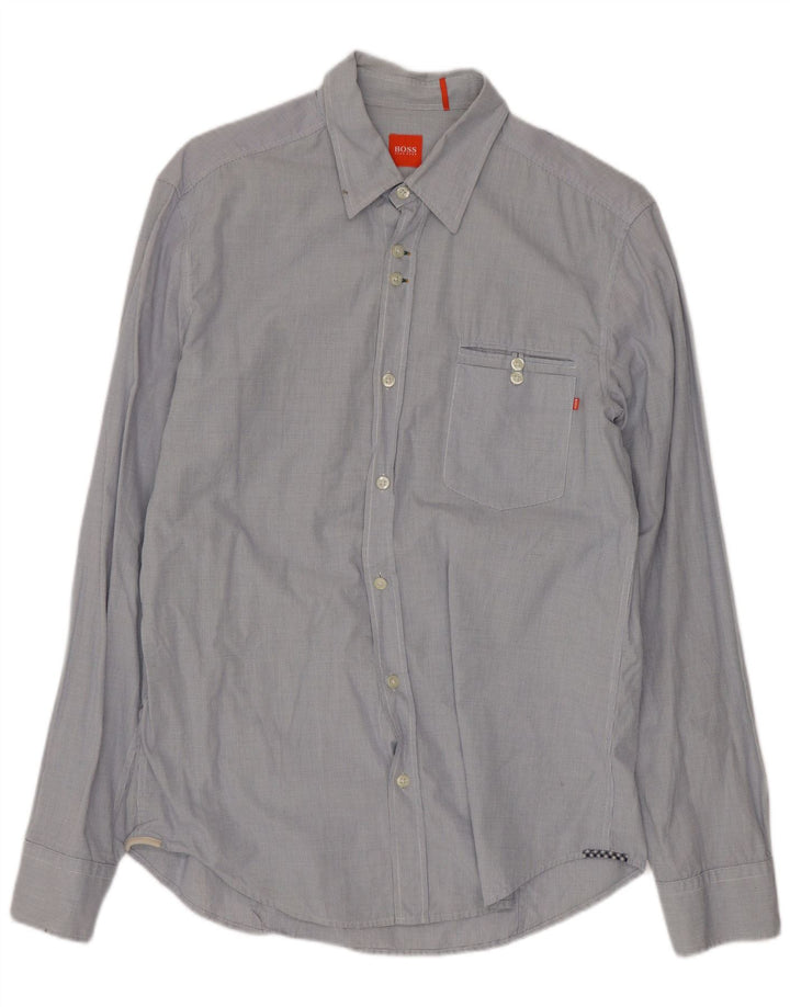 Ανδρικό πουκάμισο Hugo Boss με μεσαίο μπλε Gingham