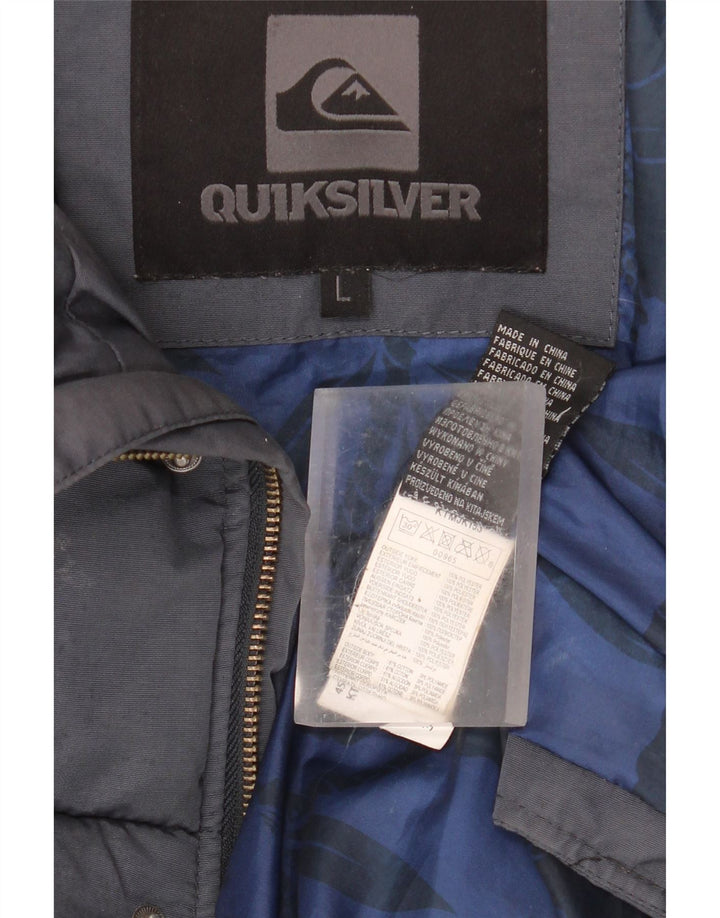Quiksilver Ανδρικό μπουφάν με επένδυση UK 40 Large Navy Blue από βαμβάκι