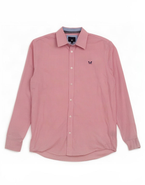 Ανδρικό πουκάμισο Crew Clothing Classic Fit, μεσαίο ροζ βαμβακερό Gingham