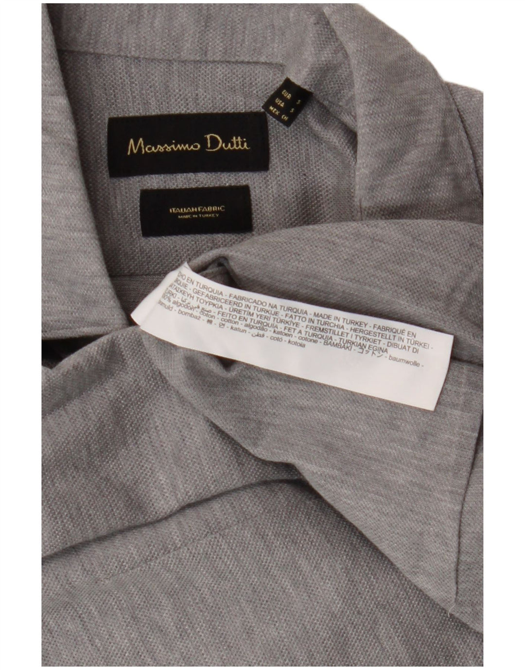 Ανδρικό πουκάμισο Massimo Dutti Μικρό γκρι βαμβακερό