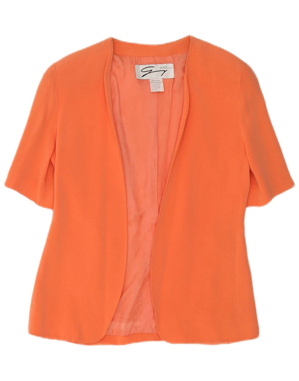 Genny Γυναικεία κοντομάνικη ζακέτα Top US 10 Large Orange Acetate