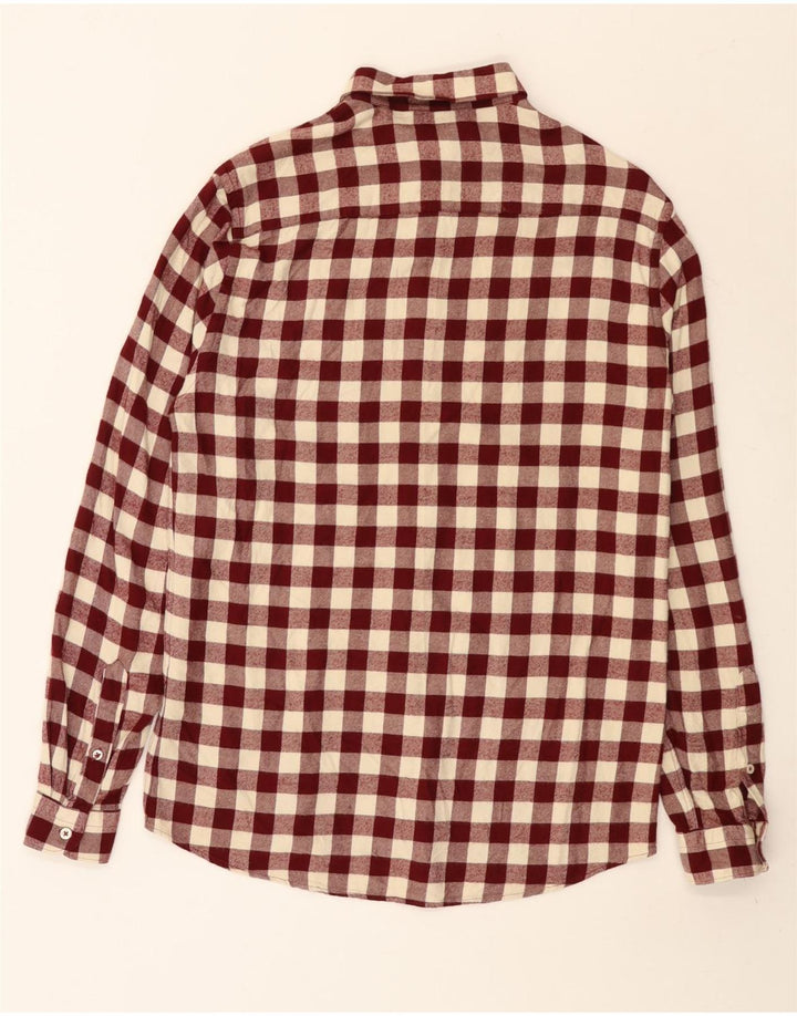 Ανδρικό φανελένιο πουκάμισο Zara Relaxed Fit Medium Burgundy Check