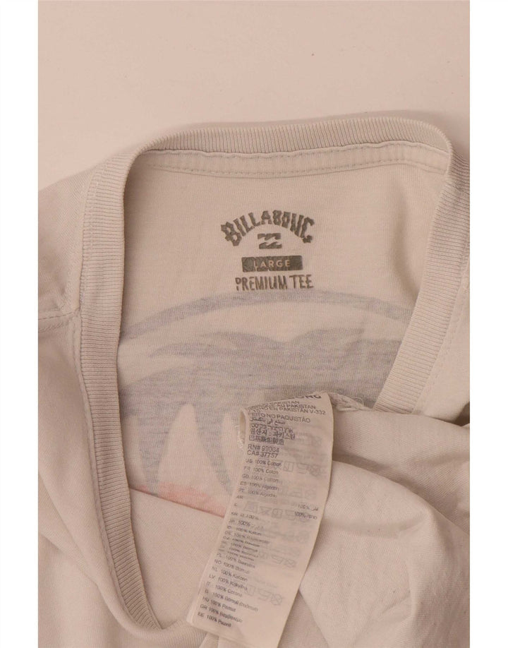 Ανδρικό γραφικό T-Shirt Billabong Top μεγάλο λευκό βαμβακερό