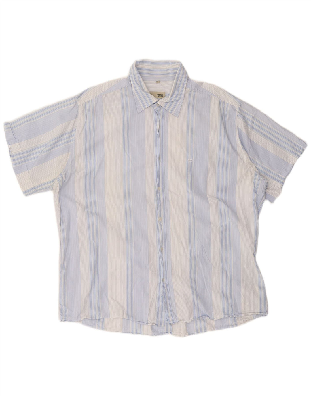 CAMEL ACTIVE Ανδρικό στενό κοντομάνικο πουκάμισο 2XL μπλε ριγέ