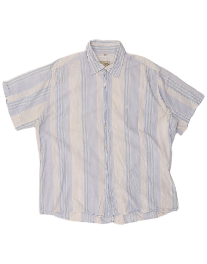 CAMEL ACTIVE Ανδρικό στενό κοντομάνικο πουκάμισο 2XL μπλε ριγέ