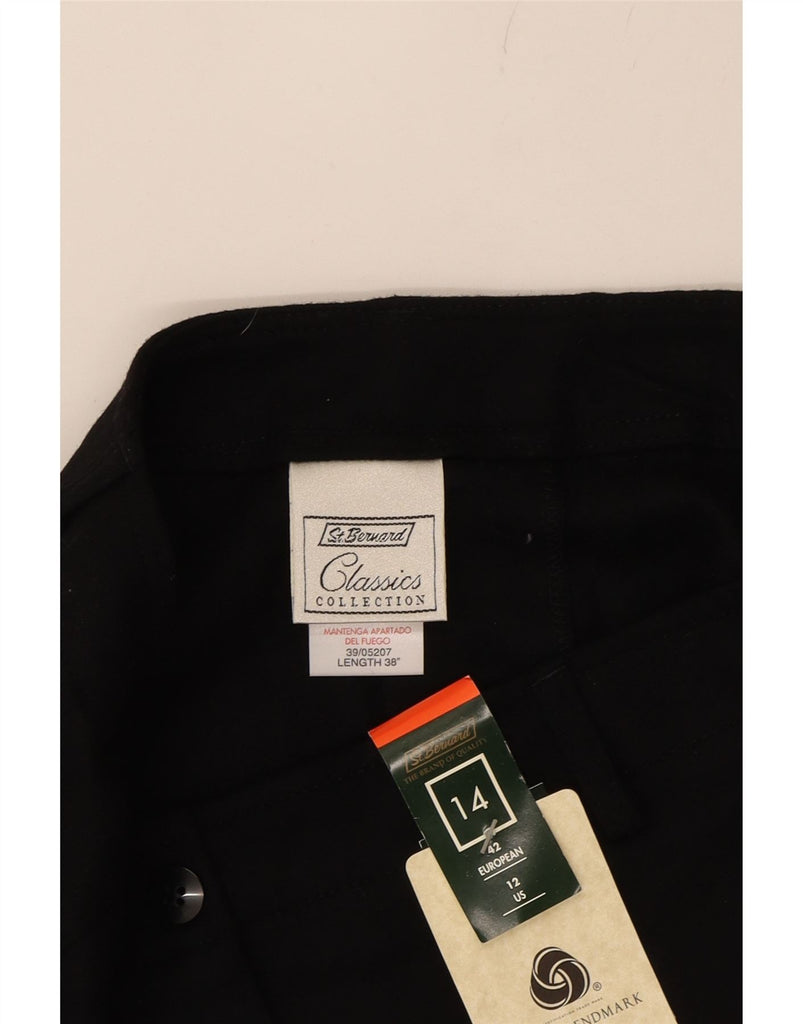 ST. BERNARD Womens Straight Skirt UK 14 Medium W28 L38 Black Wool Vintage St. Bernard and Second-Hand St. Bernard from Messina Hembry 