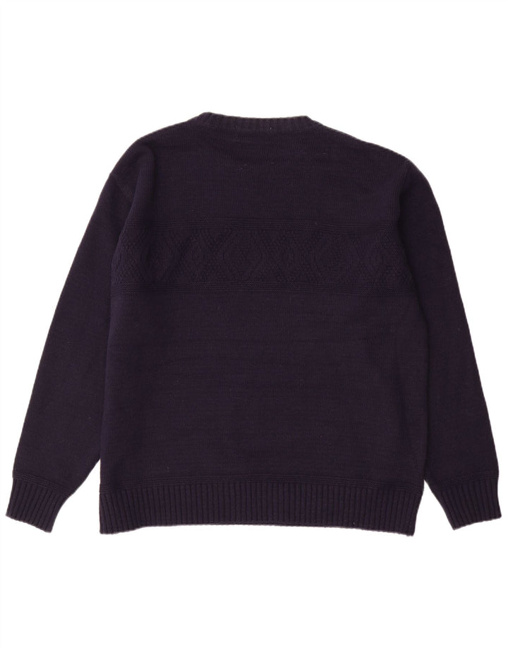 Ανδρικό πουλόβερ Marks & Spencer Boat Neck Jumper Large Navy Blue Acrylic