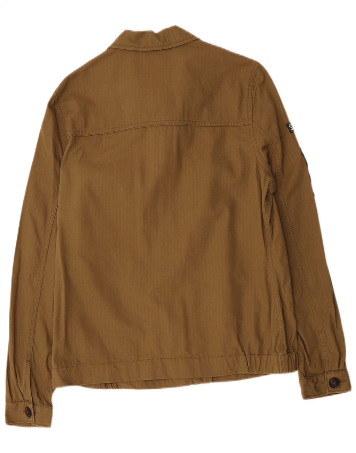 SUPERDRY Womens Graphic Utility Jacket UK 14 Medium Khaki Cotton