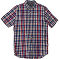 TOMMY HILFIGER Ανδρικό κοντομάνικο πουκάμισο New York Fit μεσαίο μπλε καρό