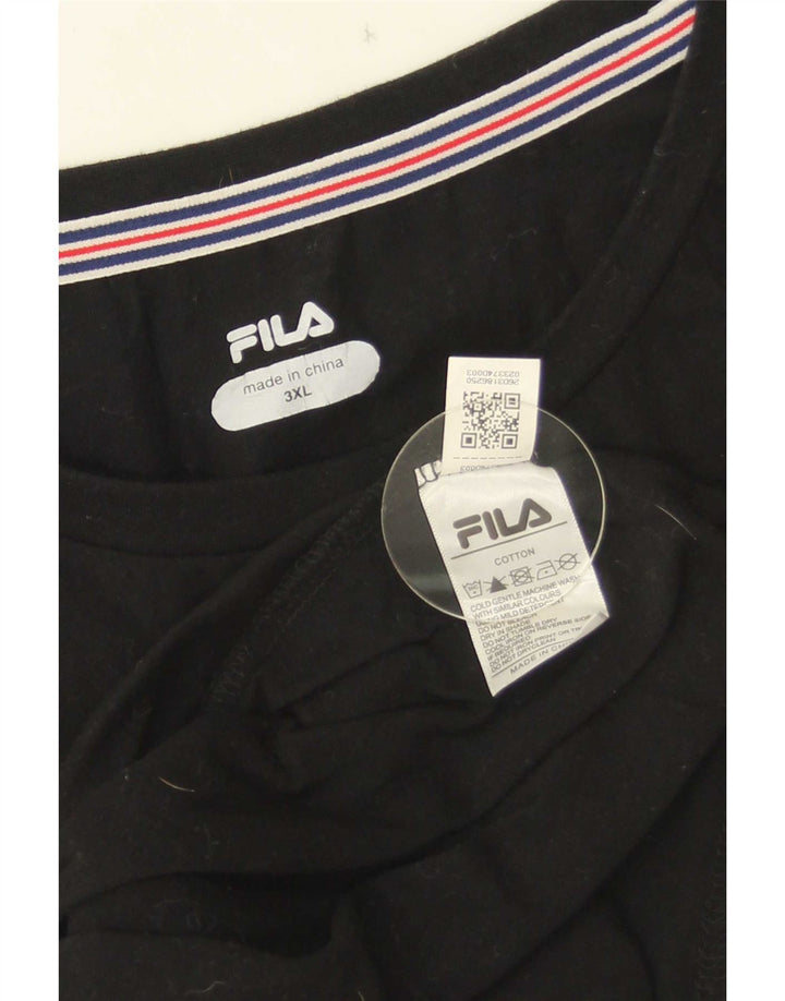 Ανδρικό T-Shirt Fila Top 3XL Μαύρο βαμβακερό