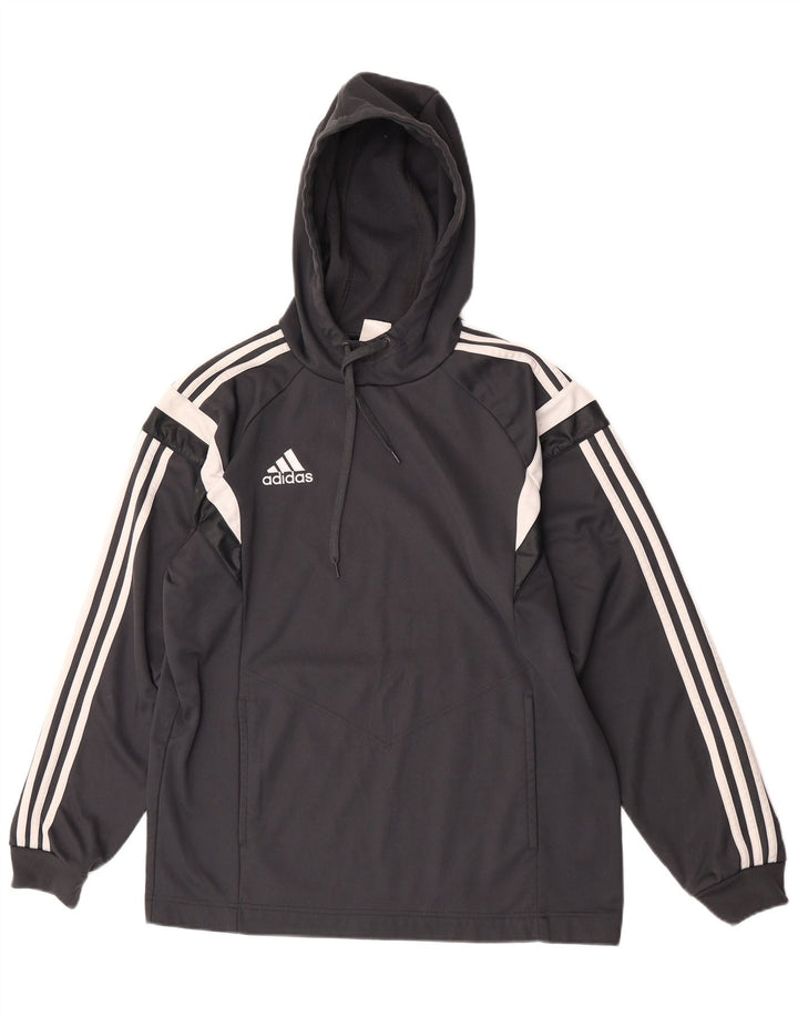 Adidas Ανδρικό Hoodie Jumper Medium Grey Colorblock Πολυεστέρας