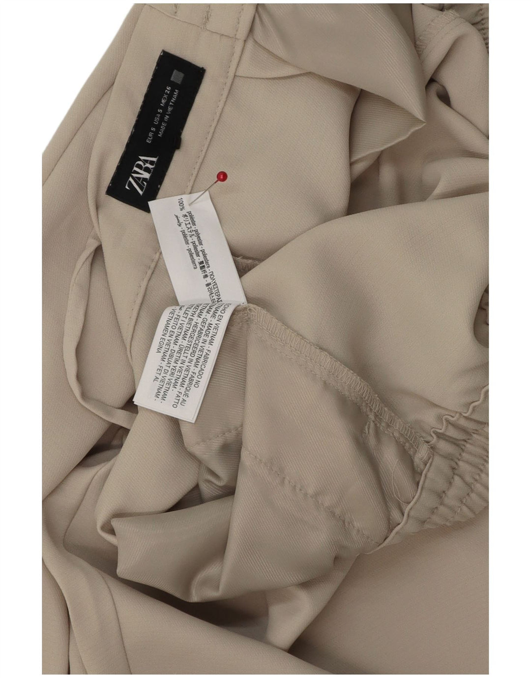 Zara Γυναικείο κωνικό casual παντελόνι Small W26 L25 Grey Polyester