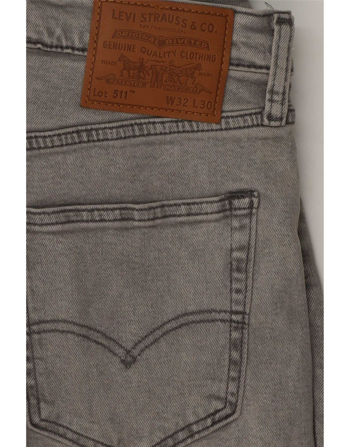 Levi's Mens 511 Slim Jeans W32 L30 Γκρι βαμβακερό
