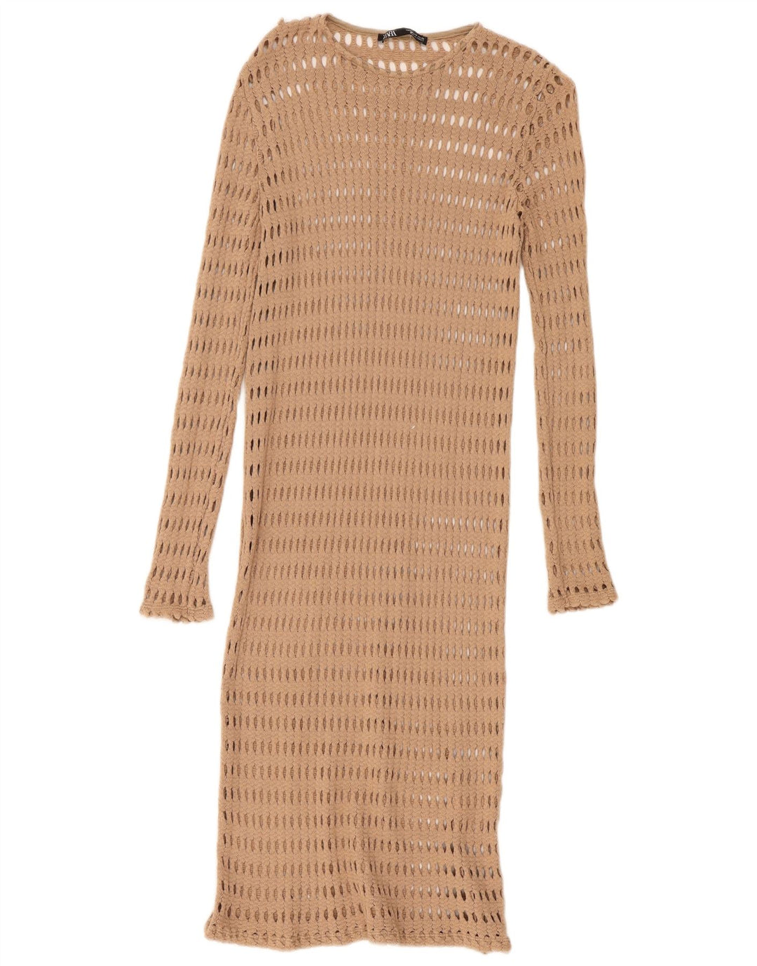 Zara Γυναικείο φόρεμα παραλίας με βελονάκι UK 12 Medium Beige